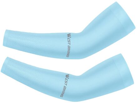1 Paar Arm Mouwen Sport Mouwen Zon Uv Bescherming Hand Cover Zomer Outdoor Running Vissen Fietsen Upf 50 Cooling Arm mouwen blauw