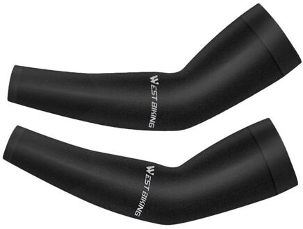 1 Paar Arm Mouwen Sport Mouwen Zon Uv Bescherming Hand Cover Zomer Outdoor Running Vissen Fietsen Upf 50 Cooling Arm mouwen zwart
