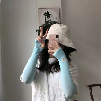 1 Paar Arm Mouwen Zon Uv Bescherming Hand Cover Mouw Cooling Warmer Running Vissen Fietsen Ski Muggenmelk Mouwen Blauw