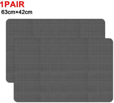 1 Paar Auto Venster Parasols Zonnebrandcrème Film Sticker 4 Size Pvc Auto Zonnebrandcrème Stickers Cover Herbruikbare Screen Isolatie Film zwart 63X42CM