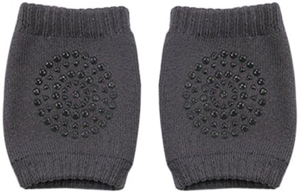1 Paar Baby Protector Kniebeschermers Been Verdikte Terry Antislip Veiligheid Kruipen Accessoire Baby Peuter Kids Beenwarmers kneepad donker grijs