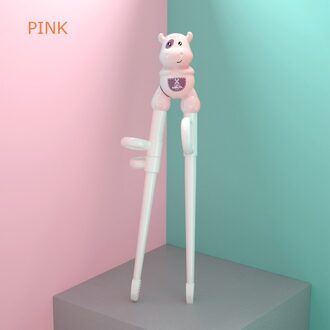 1 paar Baby Training Eetstokjes Cartoon Kalf Kids Eetstokjes Babyvoeding Servies Zuigeling Leren Eetstokjes roze