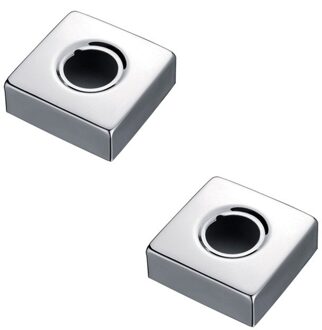 1 Paar Badkamer Mixer Wastafel Douche Kraan Chrome Rvs Buigen Vierkante Hoek Gat Cock Cover Plaat SV055