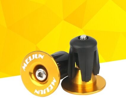 1 Paar Bar End Plugs Aluminium Stuur End Caps Fietsstuur Pluggen Voor Mountainbike Racefiets Mtb Bmx (Goud)