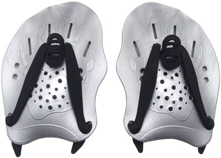 1 Paar Beginner Training Aid Duiken Zwemmen Peddels Water Sport Multifunctionele Praktijk Ergonomische Mannen Vrouwen Voor Handen Platte zilver