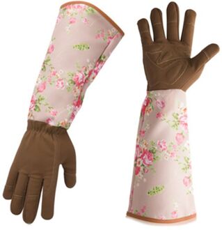 1 Paar Bloemenprint Tuinieren Handschoenen Kunstleer Lange Mouwen Glove Vrouwen Antislip Schoonmaken Huishoudelijke Mitten