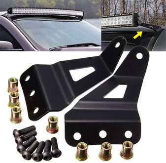 1 Paar Bovenste Voorruit 50 "Gebogen Light Bar Mounts Voor Chevy/GMC LED Licht Bar Mount Beugels auto Werk licht Socket Houder