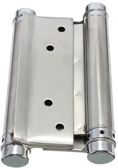 1 Paar Cafe Saloon Deur Swing Zelfsluitende Dubbelwerkende Lente Scharnier Zilver, 3Inch/76Mm