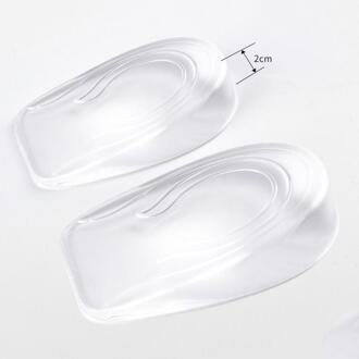 1 Paar Comfy Unisex Vrouwen Mannen Siliconen Gel Lift Hoogte Voetverzorging Protector Verhoog Inlegzolen Hak Insert Pad 7 dames-2cm