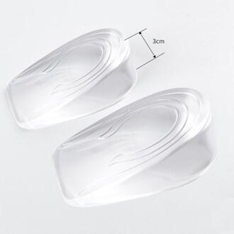 1 Paar Comfy Unisex Vrouwen Mannen Siliconen Gel Lift Hoogte Voetverzorging Protector Verhoog Inlegzolen Hak Insert Pad 7 dames-3cm