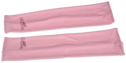 1 Paar Cooling Arm Sleeves Cover Uv Sun Protection Golf Fiets Outdoor Sport Bescherming Skins Roze