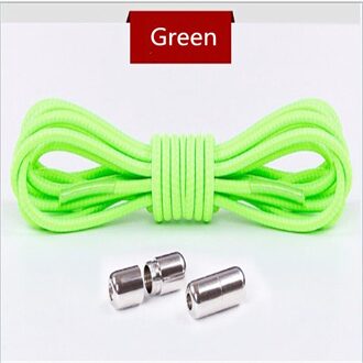 1 paar Creatieve metalen capsule ronde veters 5 kleuren Mannen en Vrouwen Sneakers Geen stropdas Schoenveter Quick Lui Shoestrings groen