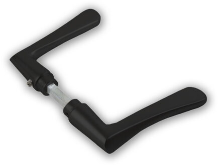 1 paar deurkrukken / deurklinken zwart aluminium 11,7 x 6 cm