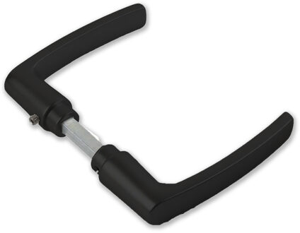 1 paar deurkrukken / deurklinken zwart aluminium 11 x 4,8 cm