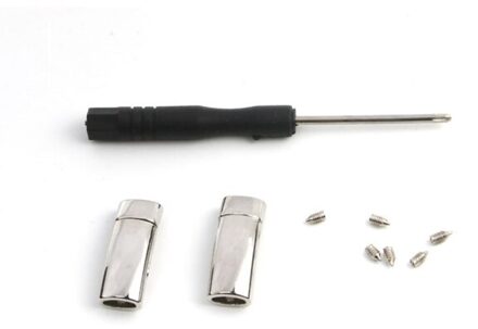 1 Paar Dikke Magnetische Schoenveter Gesp Lock Quick Tie Schoenveters Elastic Schoenveter Geen Tie Lui Veters Gesp Handig Schoenveter zilver wit