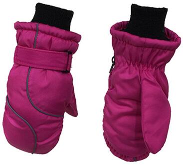 1 Paar Dikker Ski Fluwelen Handschoenen Winddicht Waterdicht Warm Glovesfor Kinderen Outdoor Activiteiten donker grijs