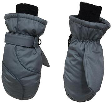 1 Paar Dikker Ski Fluwelen Handschoenen Winddicht Waterdicht Warm Glovesfor Kinderen Outdoor Activiteiten grijs