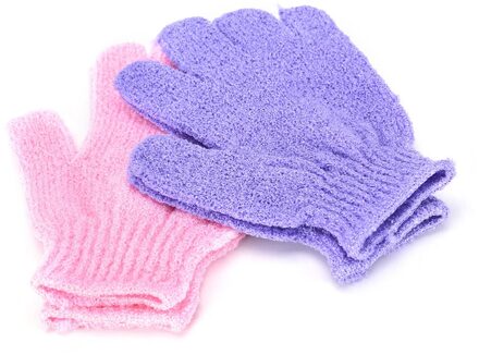 1 Paar Douche Handschoenen Exfoliërende Wassen Huid Spa Massage Body Scrubber Cleaner Baden Reinigingsproducten Willekeurige Kleur