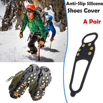 1 Paar Draagbare Anti-Slip Schoen Cover Multi Tand Silicagel Outdoor Sneeuw Ijs Klauw Grips Cleats Over Schoenen stijgijzers