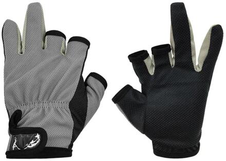 1 Paar Draagbare Outdoor Sport Anti-Slip Ademende Vissen Handschoenen Draagbare Aanpakt Mtb Handschoenen Fiets Accessoires licht grijs