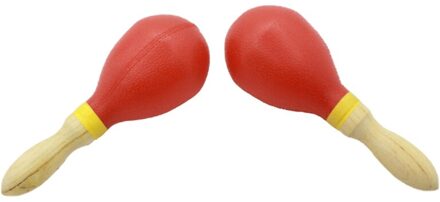 1 Paar Draagbare Plastic Maracas Houten Handvat Ei Shakers Zand Hamer Rammelaars Percussion Musical Accessoire