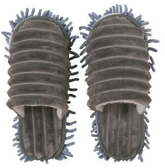 1 Paar Dust Mop Slippers Voet Sokken Mop Caps Multifunctionele Floor Cleaning Lazy Schoen Covers Dust Hair Cleaner polijsten Floor # Y1 grijs S