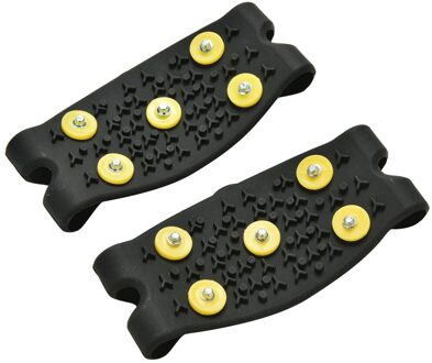 1 Paar Duurzaam Anti Slip 5-Stud Schoenen Covers Sneeuw Ijs Klimmen Spikes Grips Stijgijzers Schoenplaten Outdoor Reizen Gereedschap