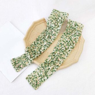 1 Paar Elegante Lange Mouw Mooie Bloemen Cool Zon Uv-bescherming Kant Vrouwen Arm Covers Running Fietsen Mouwen Voor Arm vrouwen groen