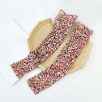 1 Paar Elegante Lange Mouw Mooie Bloemen Cool Zon Uv-bescherming Kant Vrouwen Arm Covers Running Fietsen Mouwen Voor Arm vrouwen Roze