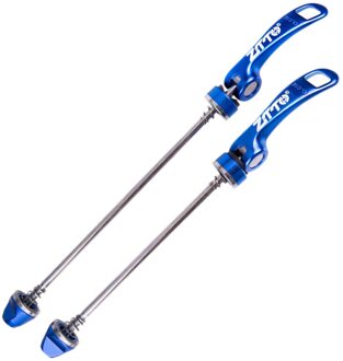 1 Paar Fiets Mountainbike Snelspanner Wheel Voor Achter Spiesjes blauw