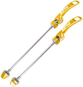 1 Paar Fiets Mountainbike Snelspanner Wheel Voor Achter Spiesjes gouden