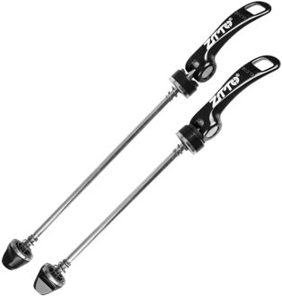 1 Paar Fiets Mountainbike Snelspanner Wheel Voor Achter Spiesjes zwart