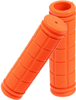 1 Paar Fiets Rubber Soft Stuur Anti-Slip Comfortabele Stuur Grips Mountainbike Handvat Fiets Accessoires #40 oranje