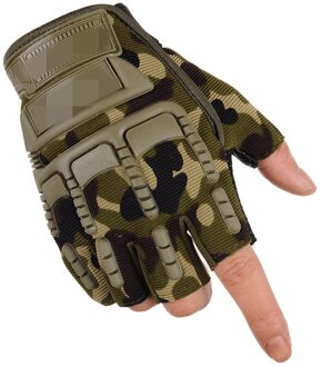 1 Paar Fietsen Handschoenen Half Vinger Zomer Sport Shockproof Bike Outdoor Ademend Wandelen Handschoenen H-Best camouflage