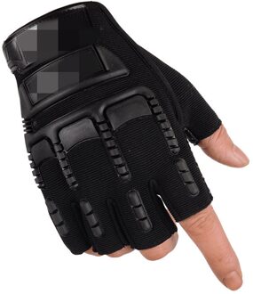1 Paar Fietsen Handschoenen Half Vinger Zomer Sport Shockproof Bike Outdoor Ademend Wandelen Handschoenen H-Best zwart