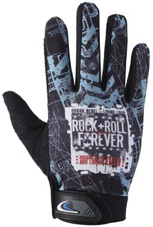 1 Paar Fietsen Handschoenen Volledige Vinger Shockproof Bike Touchscreen Unisex Wandelen Ridding Handschoenen FOU99 Blauw