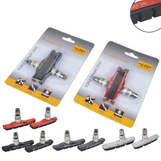 1 Paar Fietsen Vouwfiets Mtb Road Fiets V Remblokken Houder Rubber Blokken Duurzaam Onderdelen 73 Mm zilver