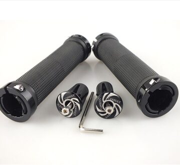 1 Paar Fietsstuur Cover Mountain Road Fietsen Fiets Mtb Grips Glad Soft Rubber Aluminium Anti-Slip Handvat grip zwart