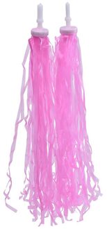 1 Paar Fietsstuur Kwastje Bike Grips Decoratie Pe Streamers Driewieler Kinderen Meisjes Scooter Niet Inbegrepen Tasselsthe 3 Kleuren Roze