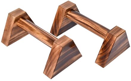 1 Paar Fitness Push Ups Stands Bars Sport Yoga Gym Oefening Training Borst H Vormige Gymnastiek Handstand Parallel Staaf Bruin