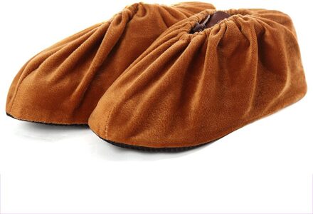 1 paar Fluwelen Laarzen Schoen Cover Dikker Huishoudelijke Herbruikbare Overschoenen Anti-Slip Schoenen Dekken Vloer Schoonmaken Stofdicht Voeten covers Bruin