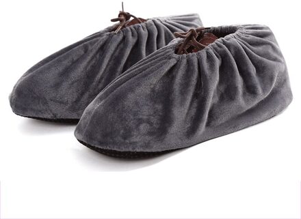 1 paar Fluwelen Laarzen Schoen Cover Dikker Huishoudelijke Herbruikbare Overschoenen Anti-Slip Schoenen Dekken Vloer Schoonmaken Stofdicht Voeten covers grijs