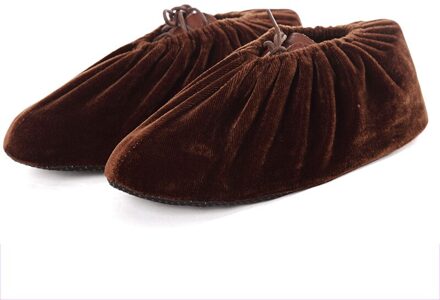 1 paar Fluwelen Laarzen Schoen Cover Dikker Huishoudelijke Herbruikbare Overschoenen Anti-Slip Schoenen Dekken Vloer Schoonmaken Stofdicht Voeten covers koffie