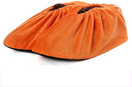 1 paar Fluwelen Laarzen Schoen Cover Dikker Huishoudelijke Herbruikbare Overschoenen Anti-Slip Schoenen Dekken Vloer Schoonmaken Stofdicht Voeten covers Oranje