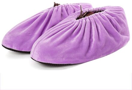 1 paar Fluwelen Laarzen Schoen Cover Dikker Huishoudelijke Herbruikbare Overschoenen Anti-Slip Schoenen Dekken Vloer Schoonmaken Stofdicht Voeten covers Paars