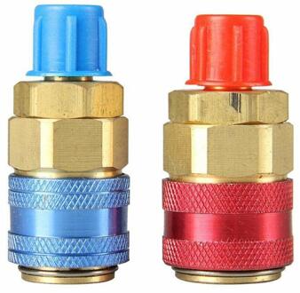 1 Paar Freon R134A H/L Auto Snelkoppeling Connector Messing Adapters Airconditioning Koelmiddel Verstelbare Ac Spruitstuk gauge