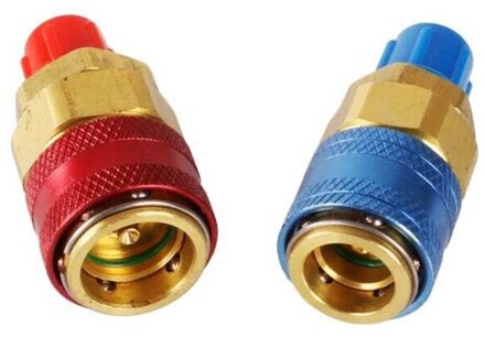 1 Paar Freon R134A H/L Auto Snelkoppeling Connector Messing Adapters Koelmiddel N84F