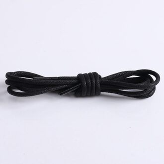 1 Paar Gewaxt Katoen Ronde Veters Lederen Waterdicht Schoenveters Mannen Martin Laarzen Schoenveter Shoestring Lengte 80 Cm zwart