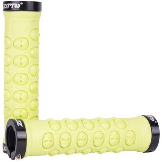 1 Paar Ghost Skelet Fiets Stuur Cover Zachte Rubberen Grips Mtb Mountainbike Handvat Bar Covers Grips Lock Motorfiets licht groen