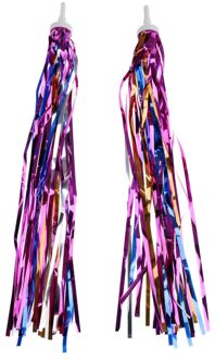 1 Paar Glitter Nylon Fiber Serpentine Lint Decoratie Fiets Meisje kleurrijk